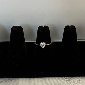 925 Sterling Silver And Heart Shaped CZ Ring